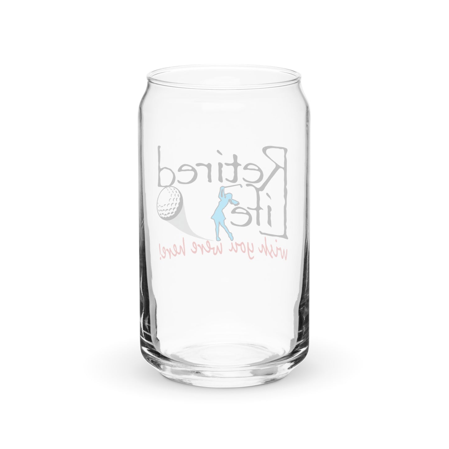 Can-shaped glass Lady Golfer