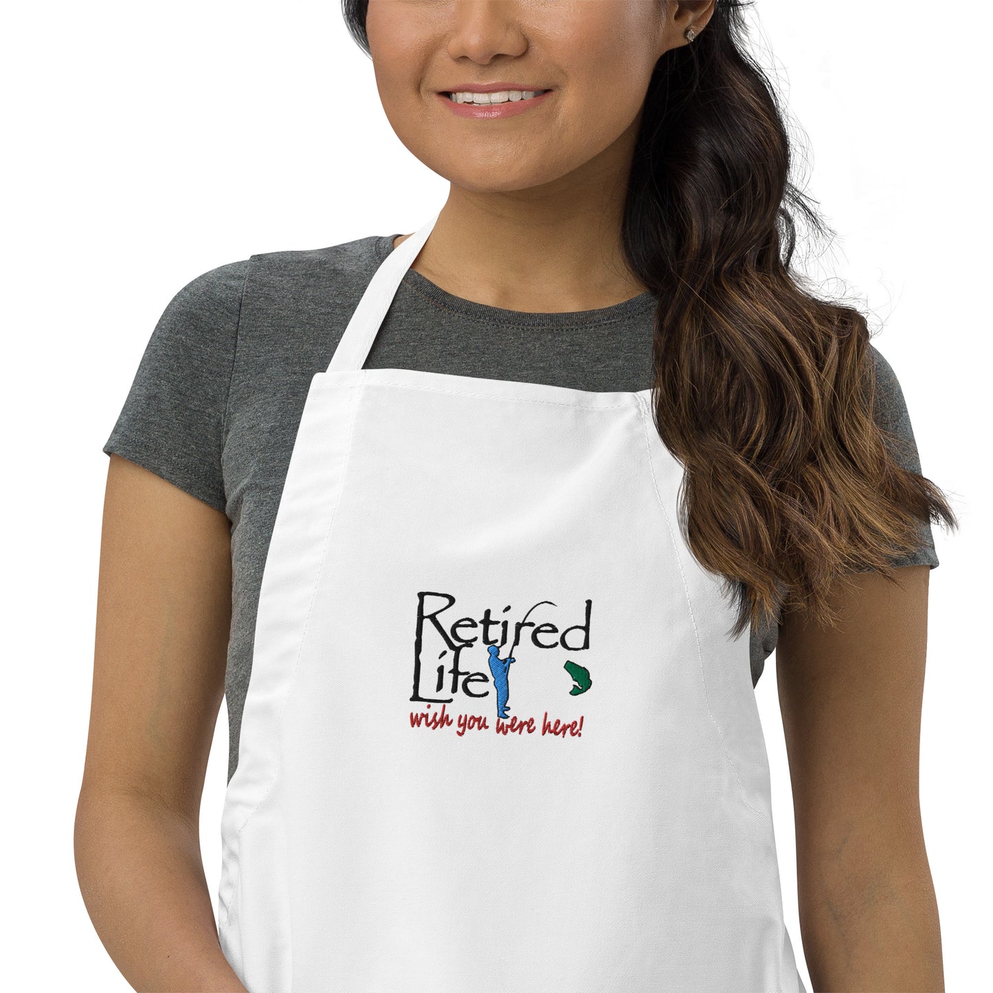 Embroidered Apron Fishing