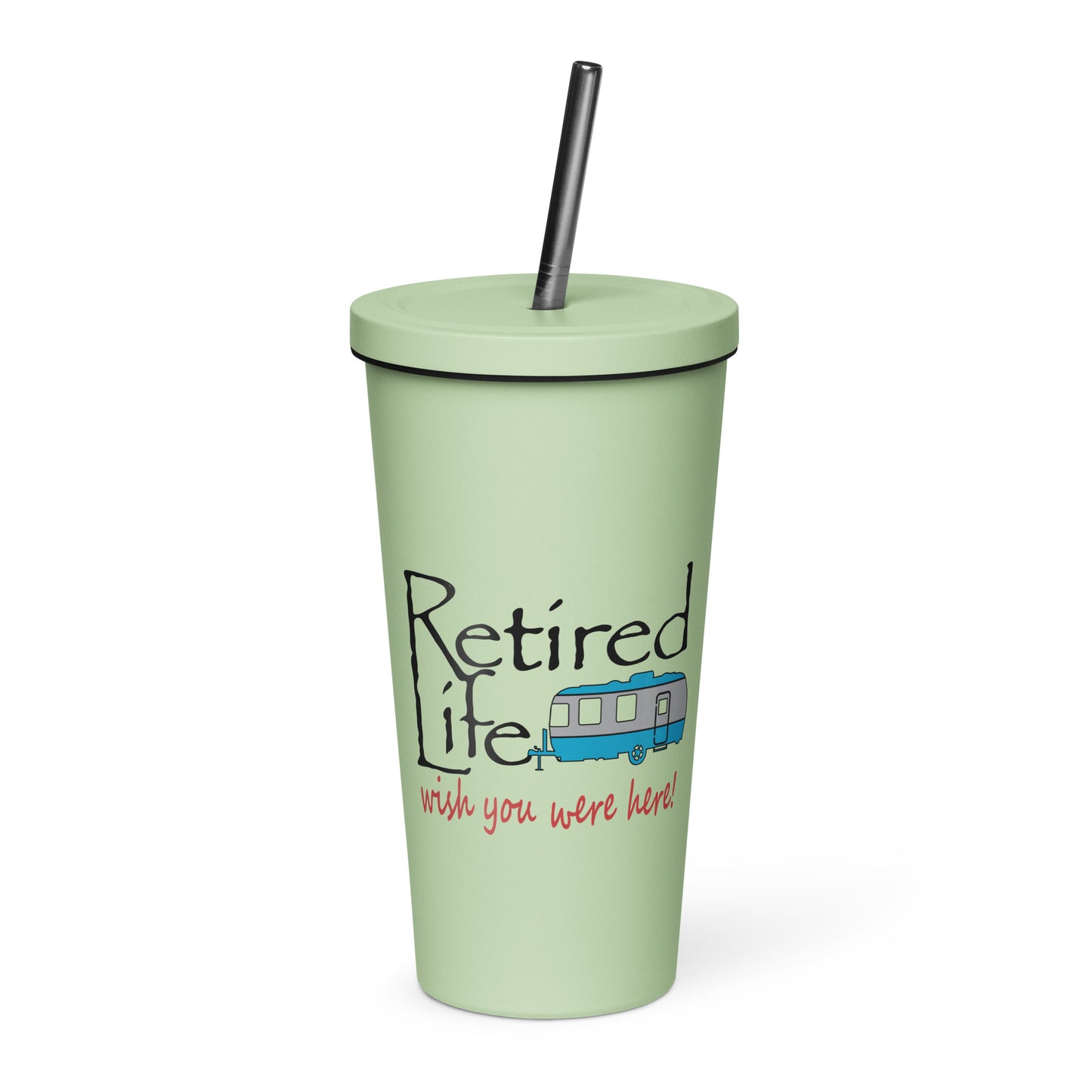 Insulated tumbler with a straw Travel Traveler