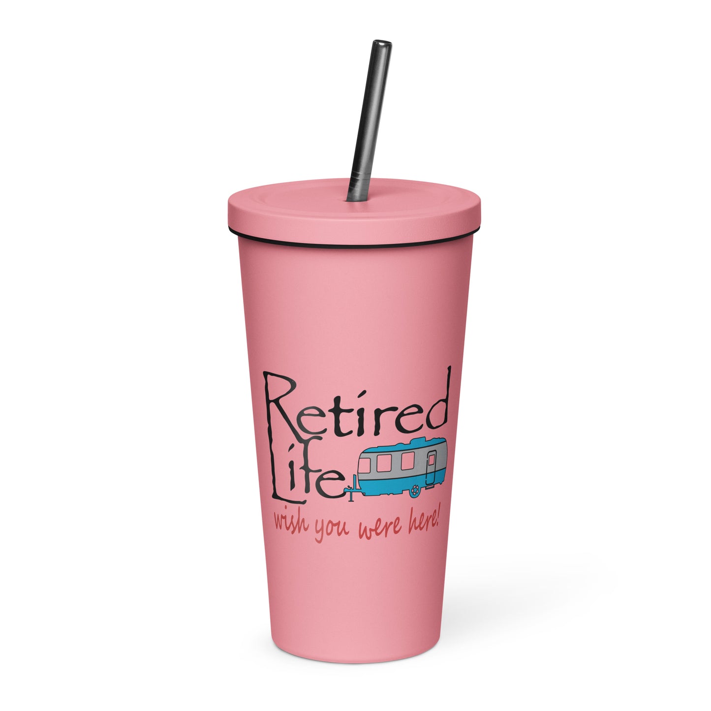 Insulated tumbler with a straw Travel Traveler