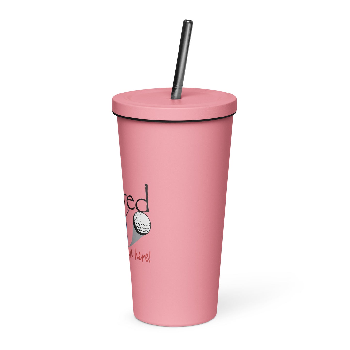 Insulated tumbler with a straw Man Golfer