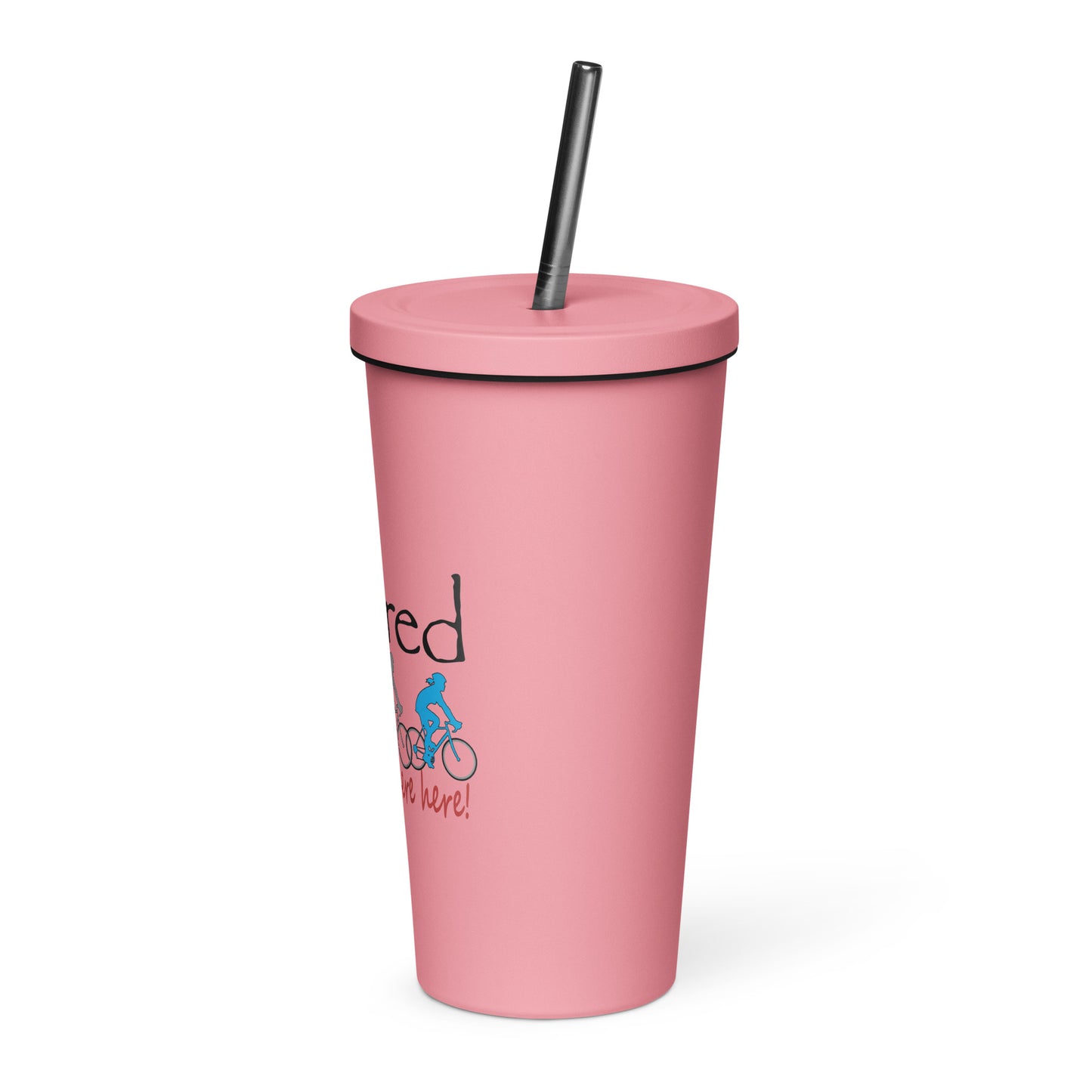 Insulated tumbler with a straw Road Bike Couple