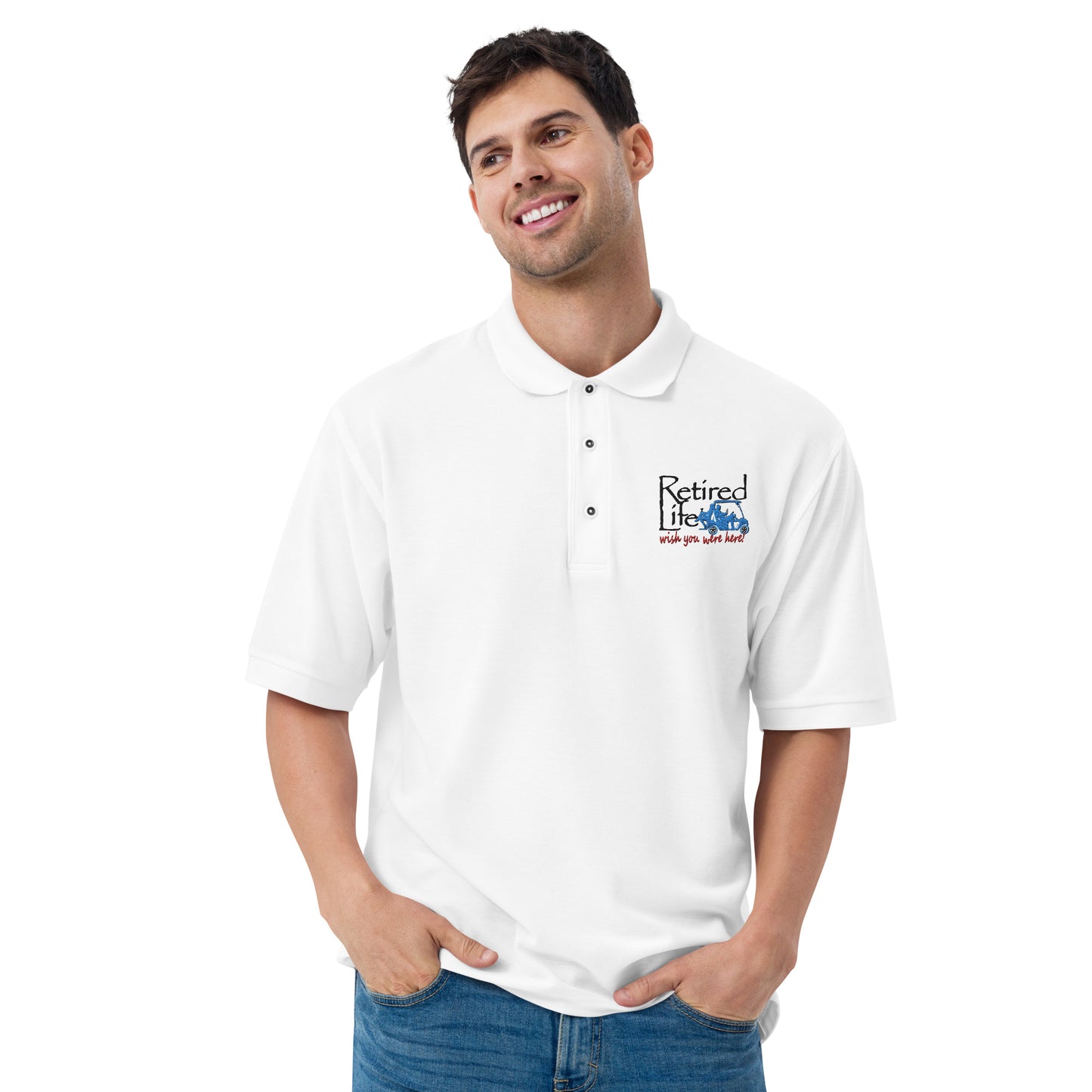 Men's Premium Polo Golf Cart Couple