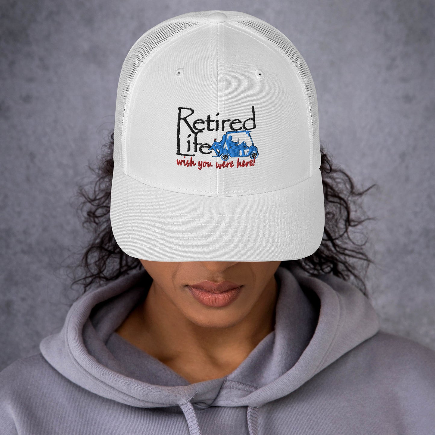 Trucker Cap Golf Cart Couple