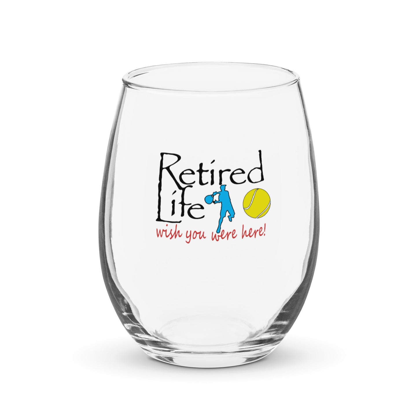 Stemless wine glass Man Tennis