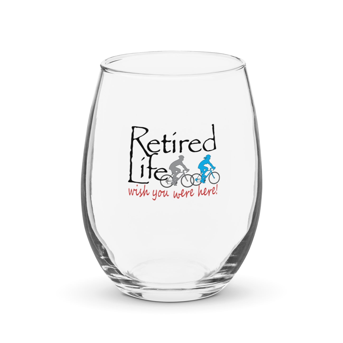 Stemless wine glass Road Bike Couple