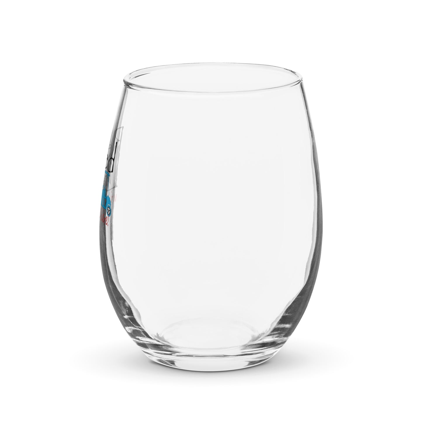Stemless wine glass Golf Cart Couple