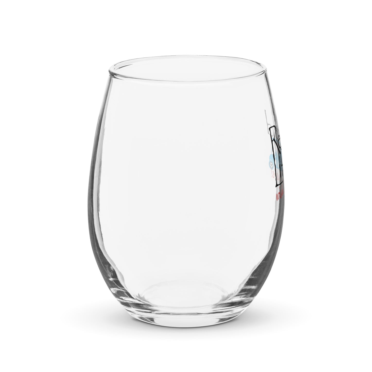 Stemless wine glass Golf Cart Couple