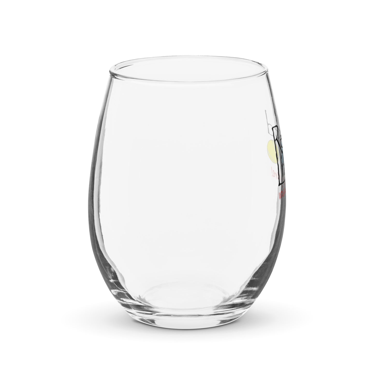 Stemless wine glass Man Tennis