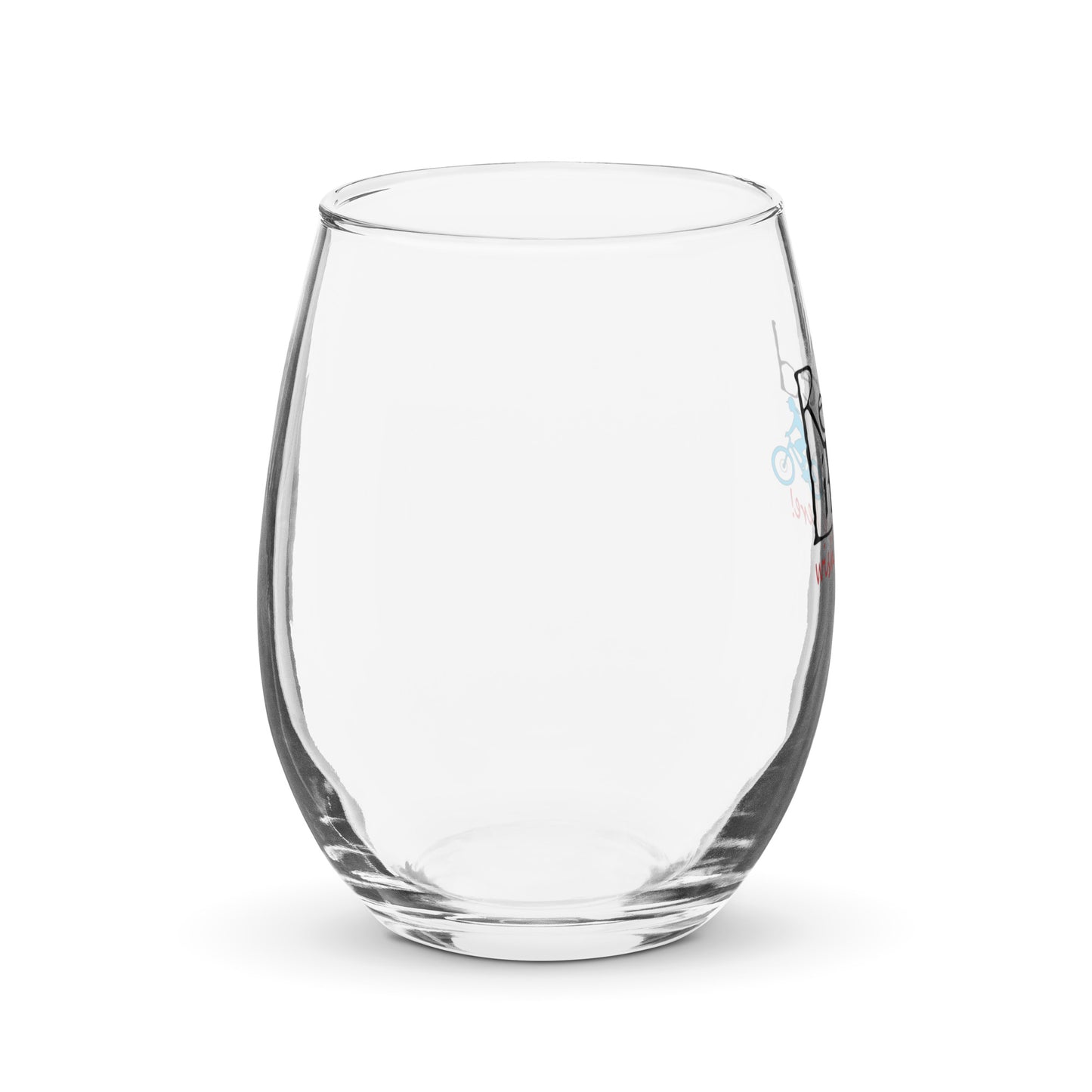 Stemless wine glass Mountain Bike Couple