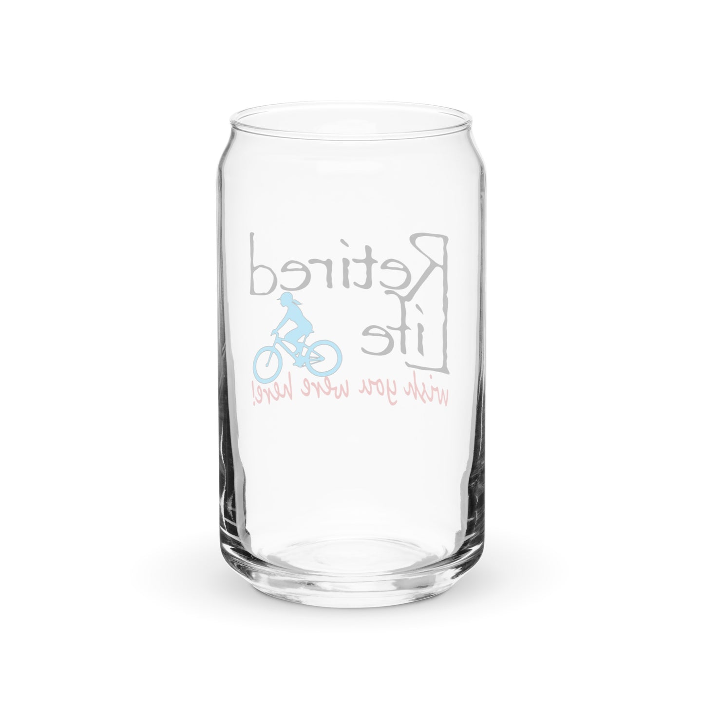 Can-shaped glass Mountain Bike Lady