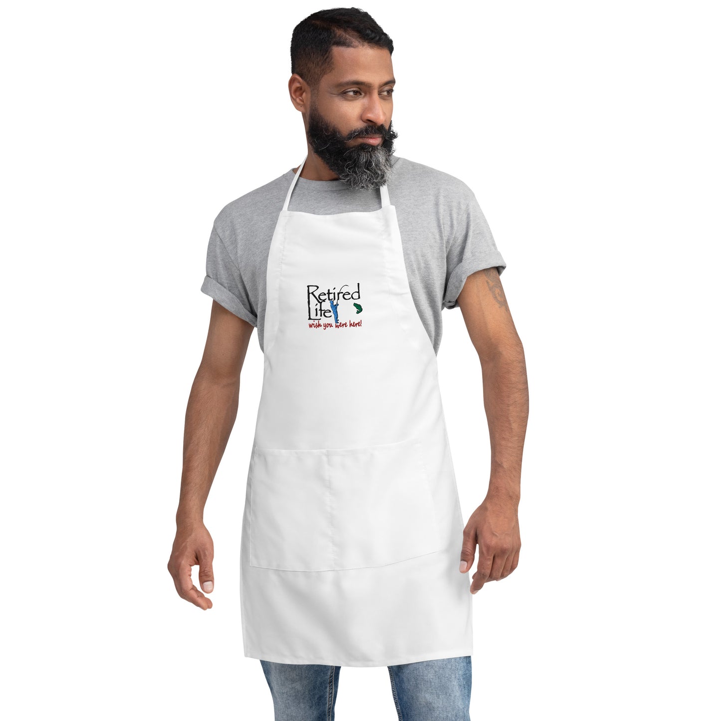 Embroidered Apron Fishing