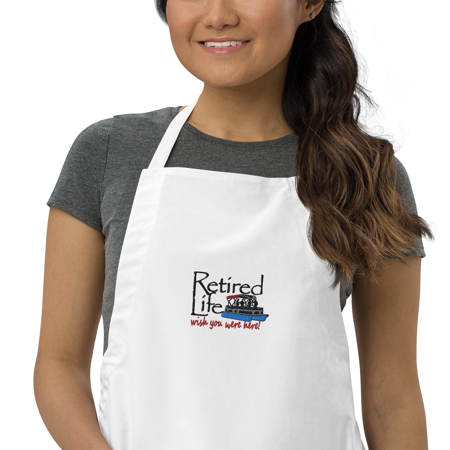 Embroidered Apron Pontoon Boat