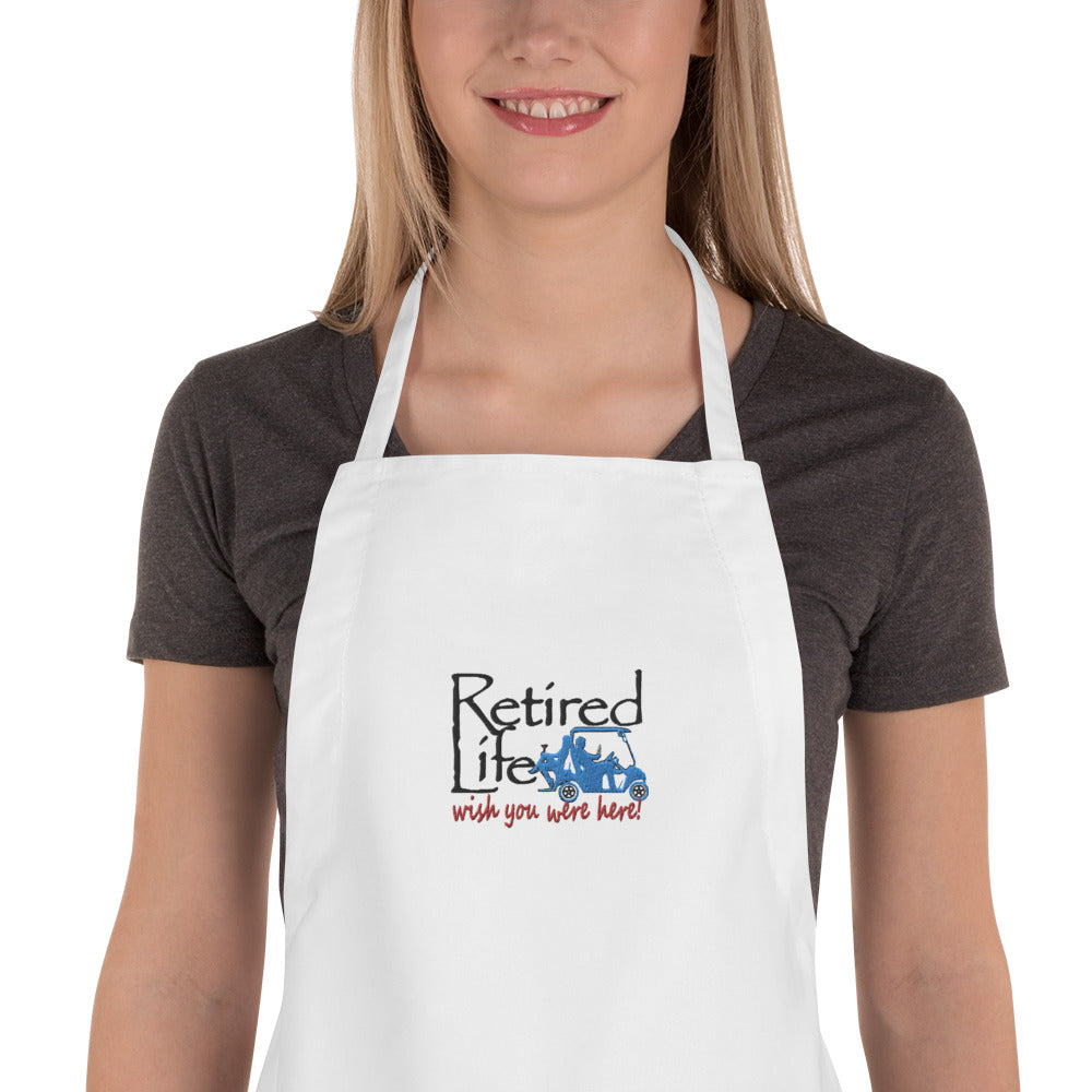Embroidered Apron Golf Cart Couple