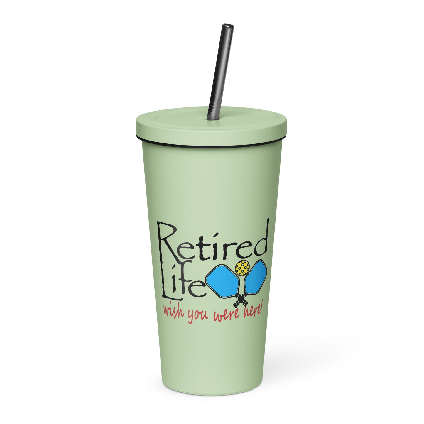 Insulated tumbler with a straw Pickleball Paddles