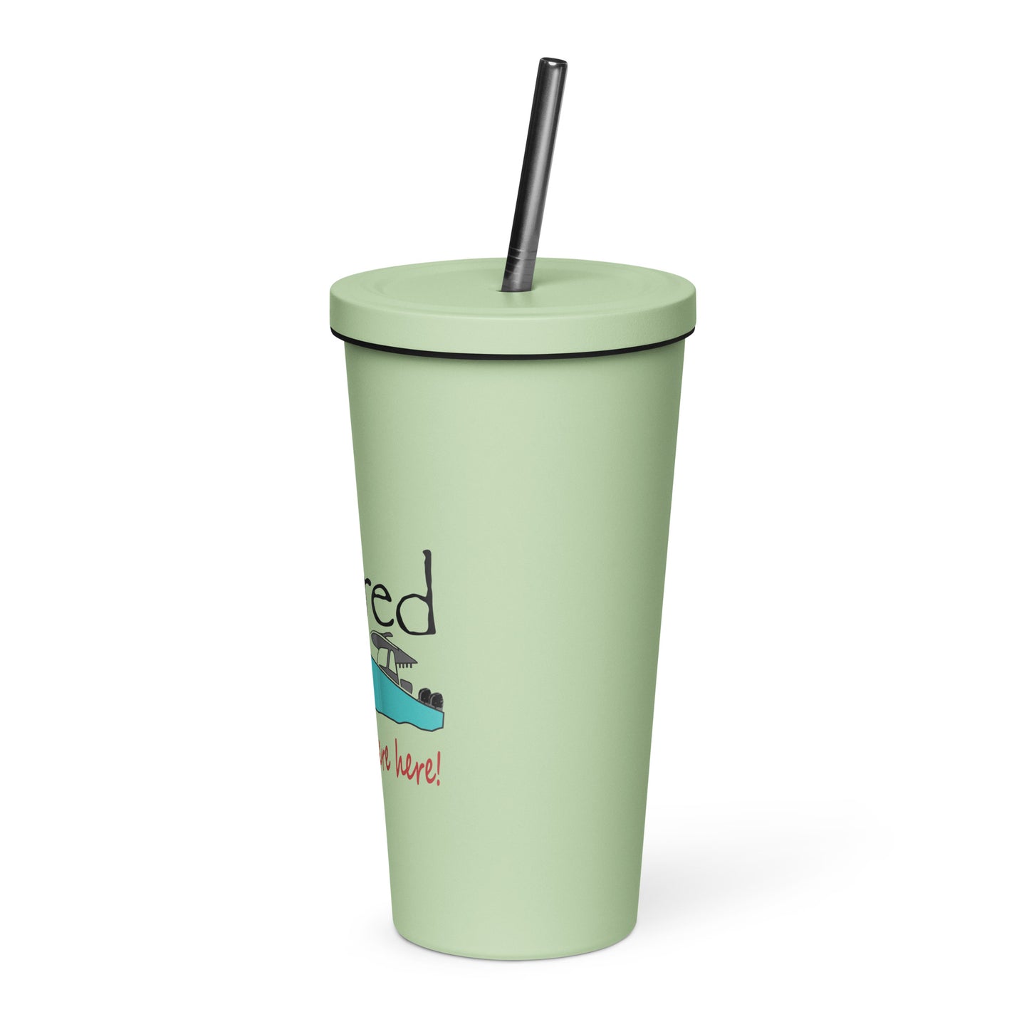 Insulated tumbler with a straw Center Console Boat