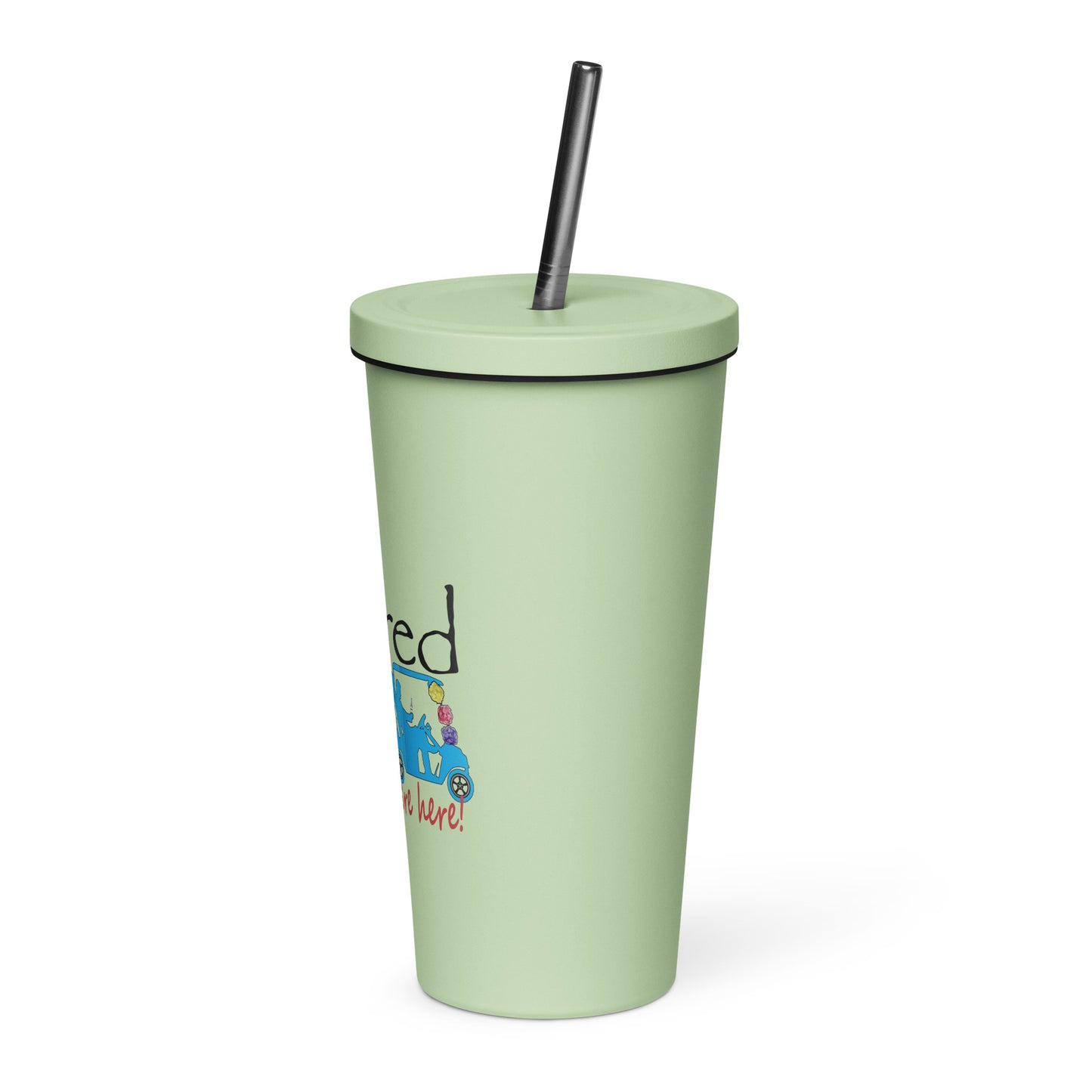 Insulated tumbler with a straw Cart - Loofahs Couple