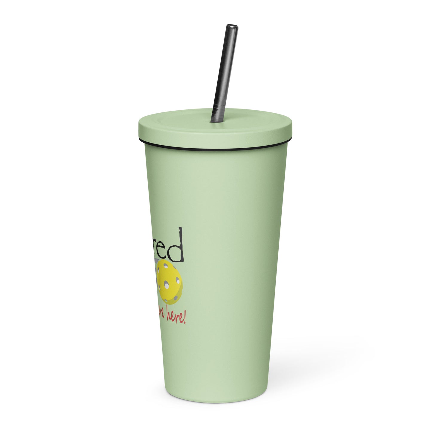 Insulated tumbler with a straw Pickleball