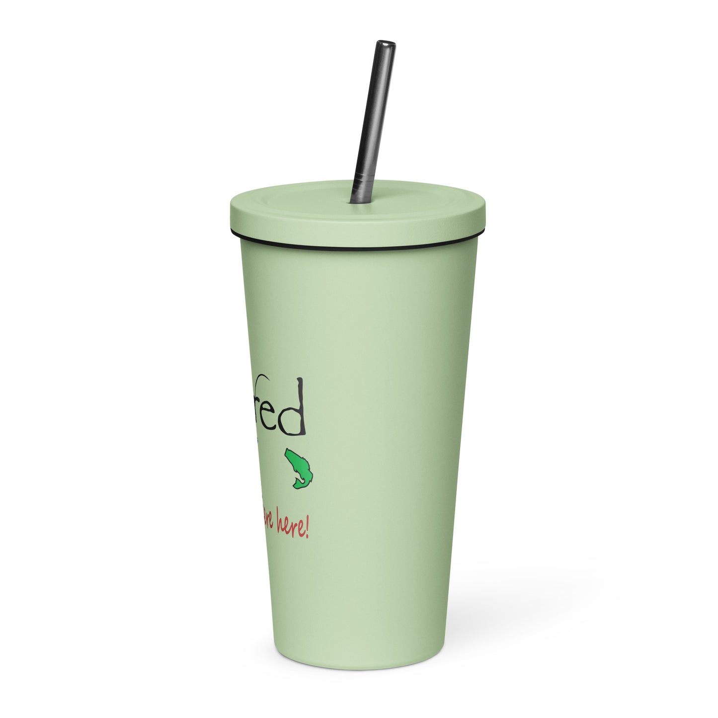 Insulated tumbler with a straw Fishing