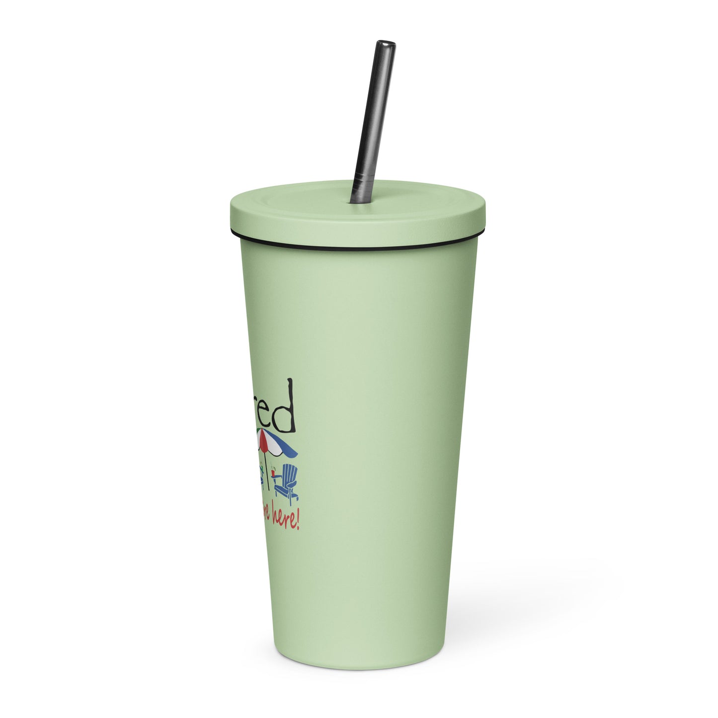 Insulated tumbler with a straw Beach