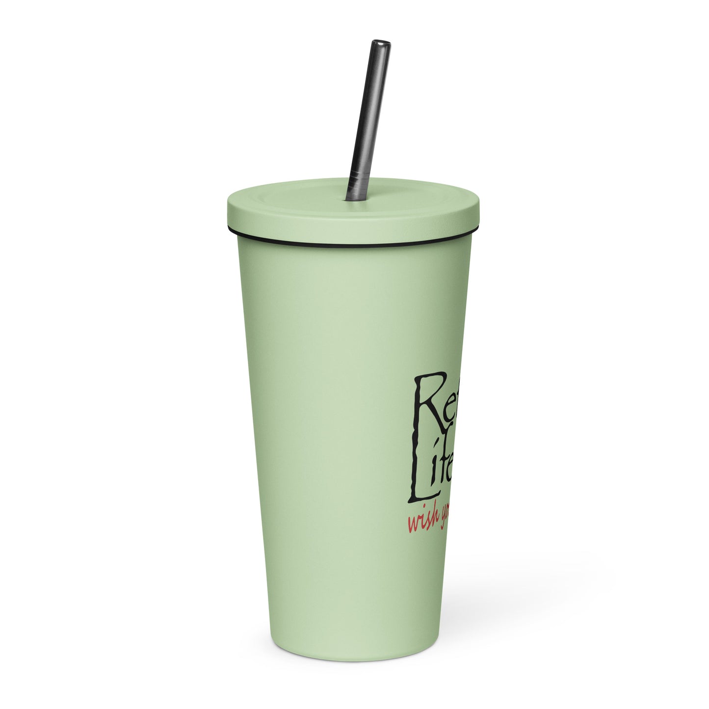 Insulated tumbler with a straw Hiking Couple