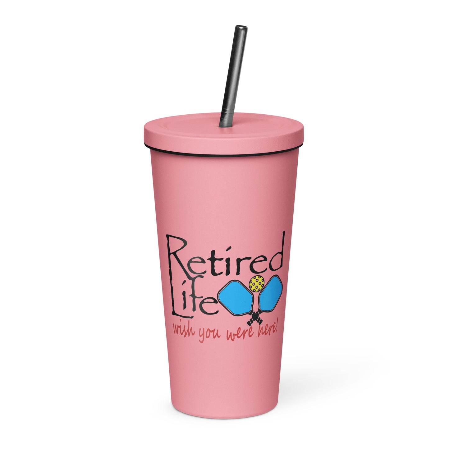 Insulated tumbler with a straw Pickleball Paddles