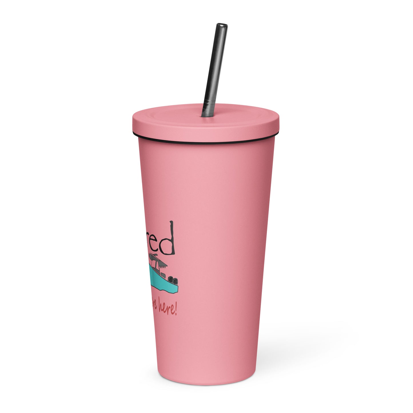 Insulated tumbler with a straw Center Console Boat