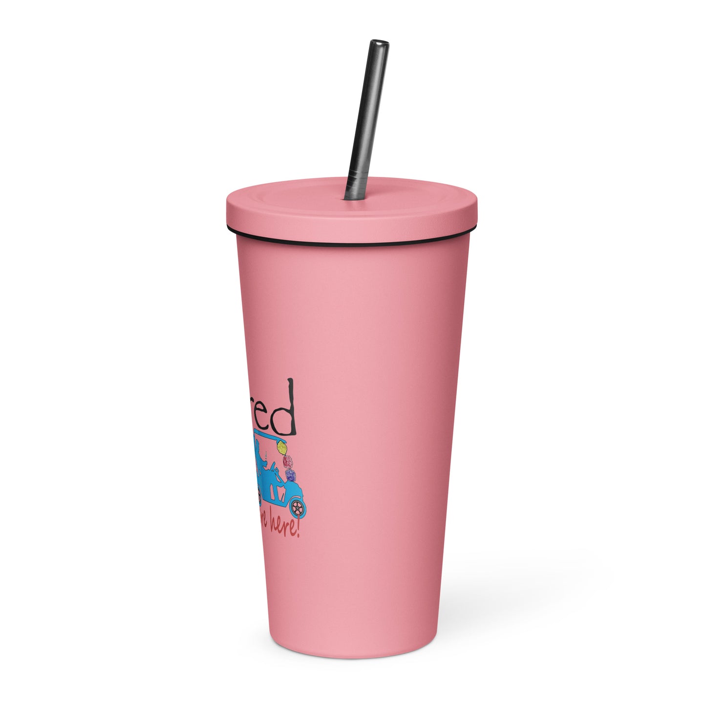 Insulated tumbler with a straw Cart - Loofahs Couple