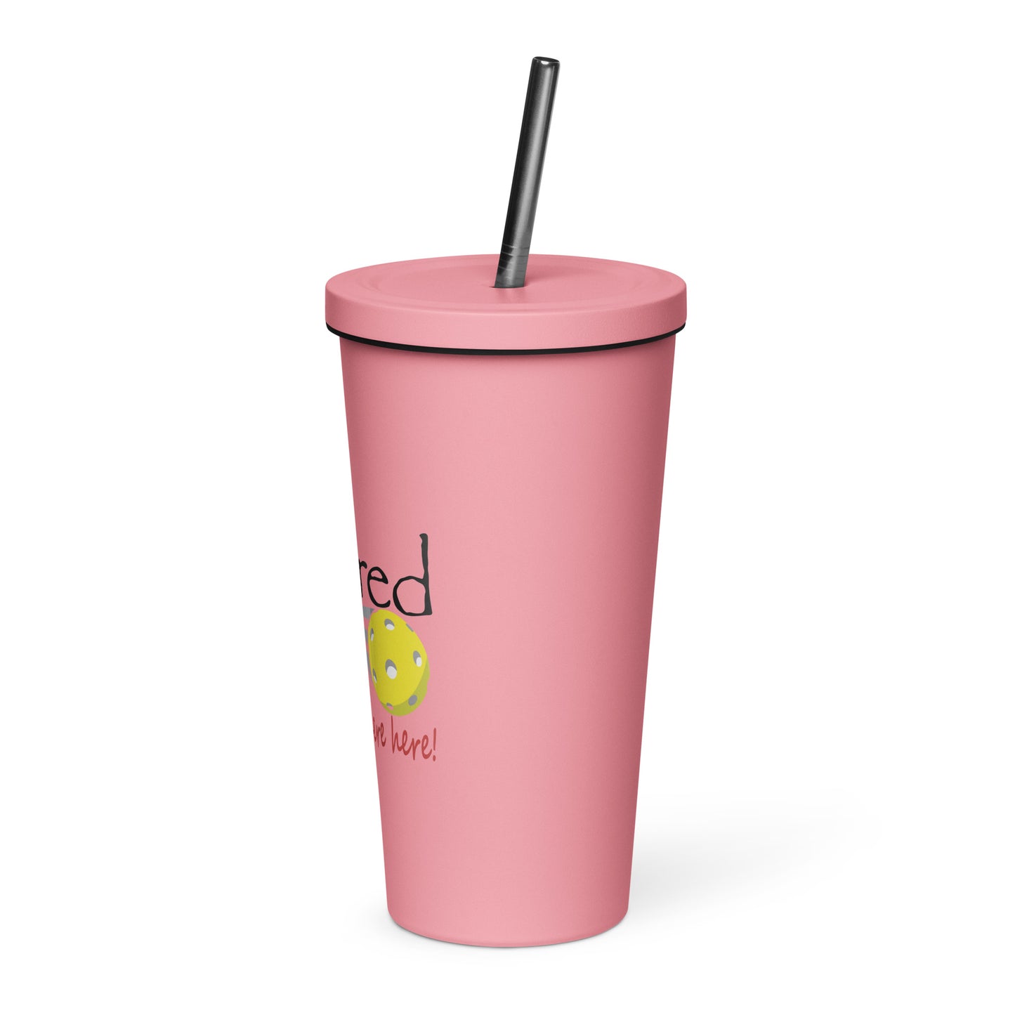 Insulated tumbler with a straw Pickleball