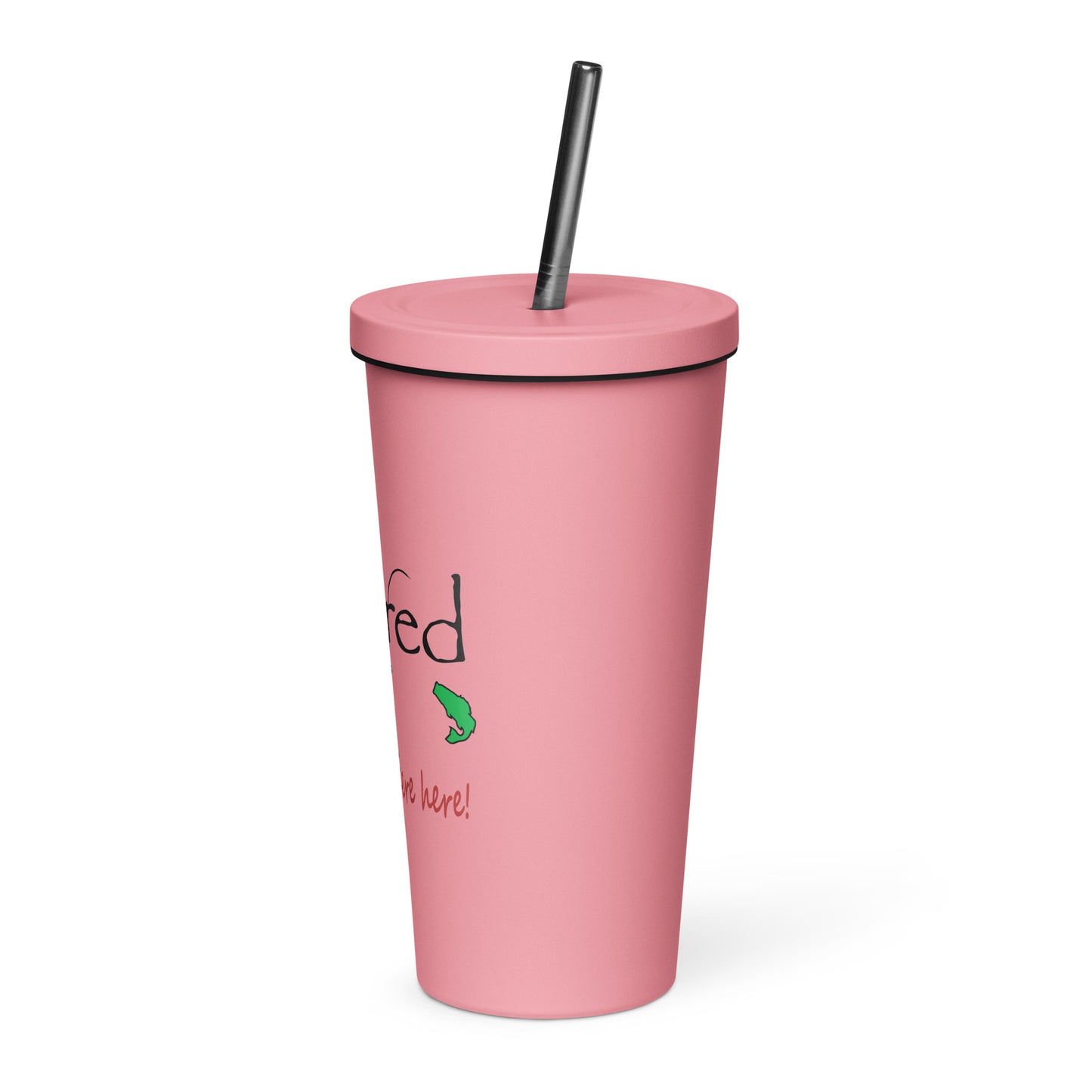 Insulated tumbler with a straw Fishing