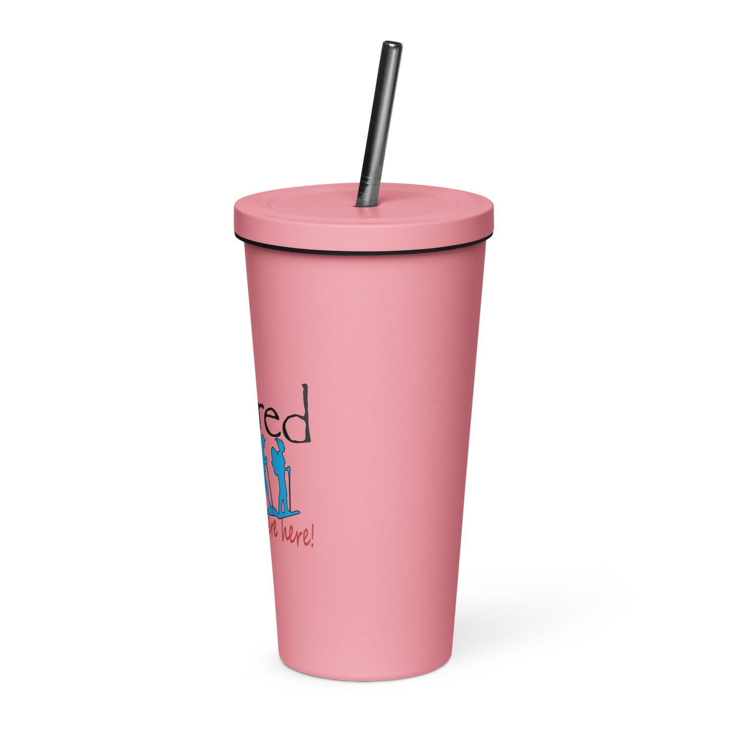 Insulated tumbler with a straw Hiking Couple