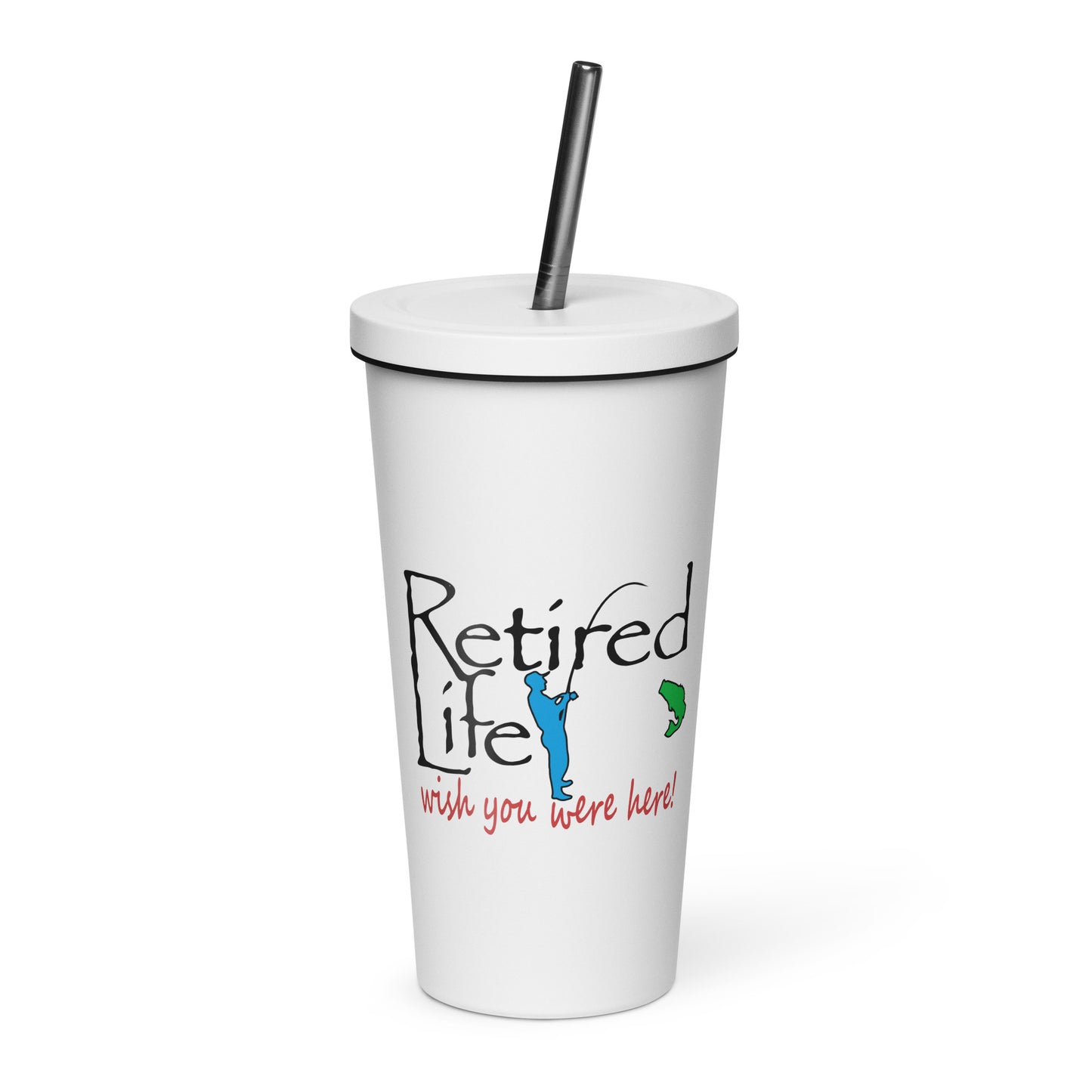 Insulated tumbler with a straw Fishing