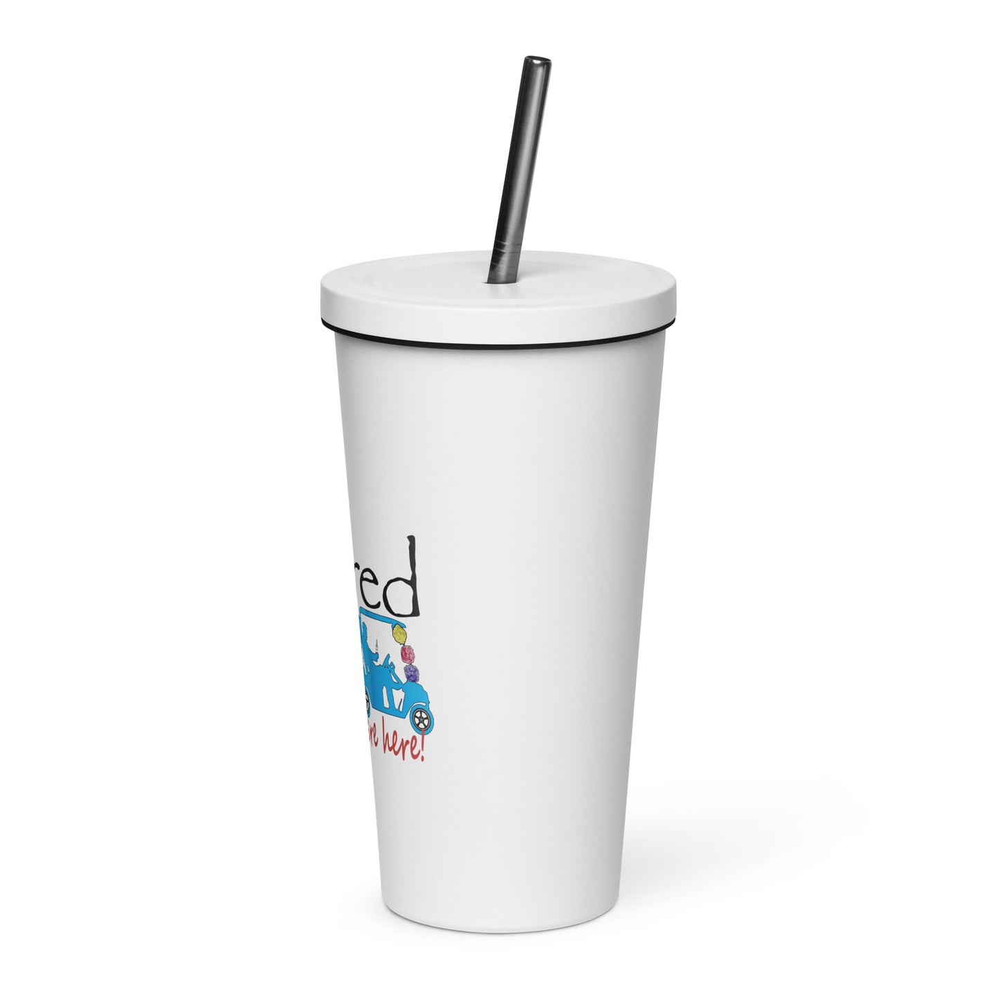 Insulated tumbler with a straw Cart - Loofahs Couple