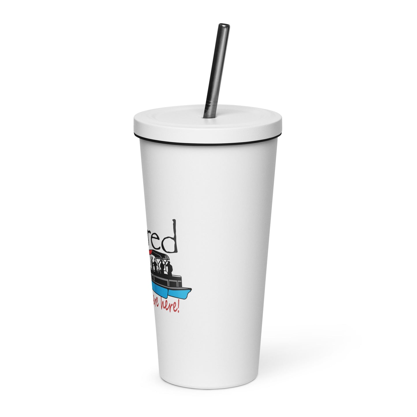 Insulated tumbler with a straw Pontoon Boat