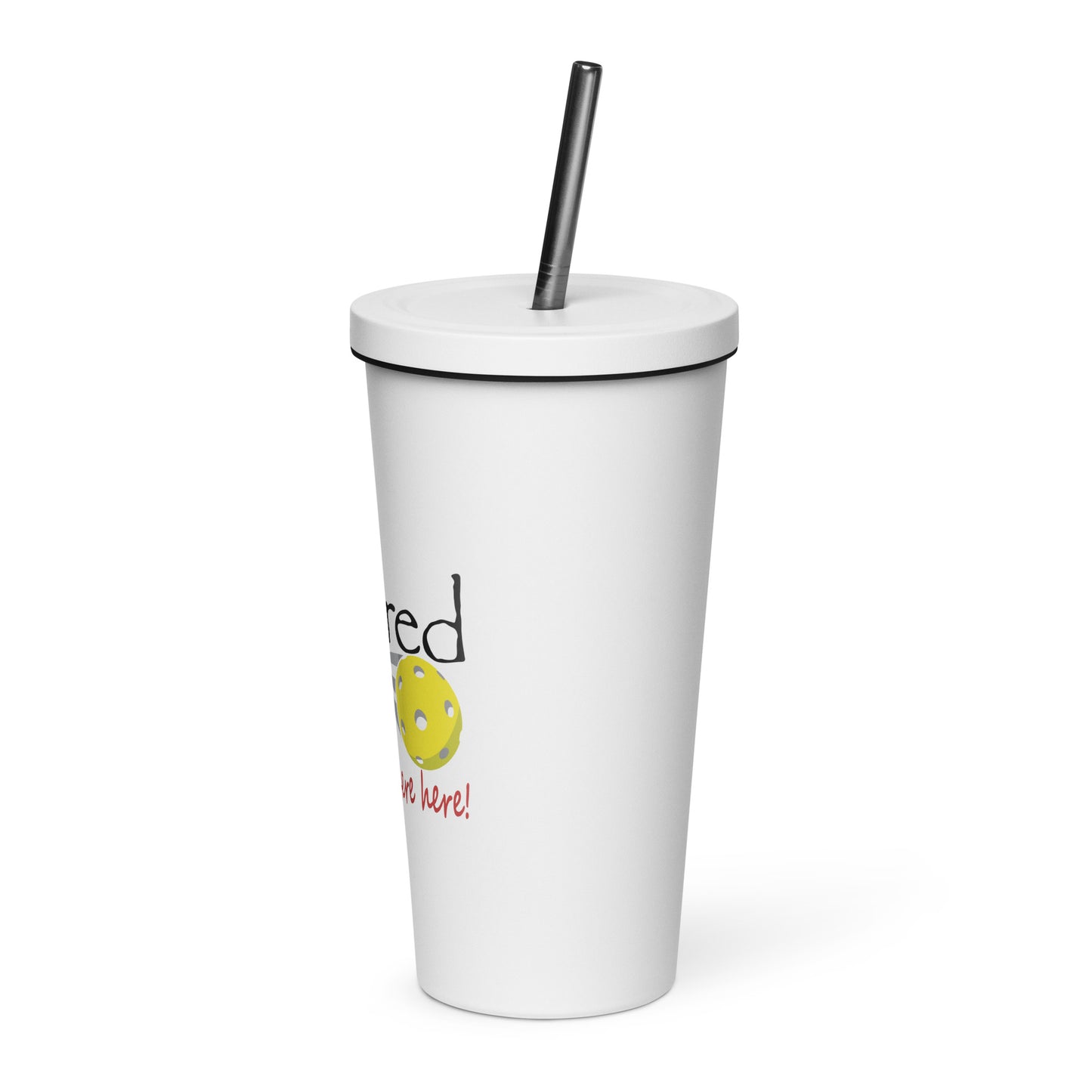 Insulated tumbler with a straw Pickleball