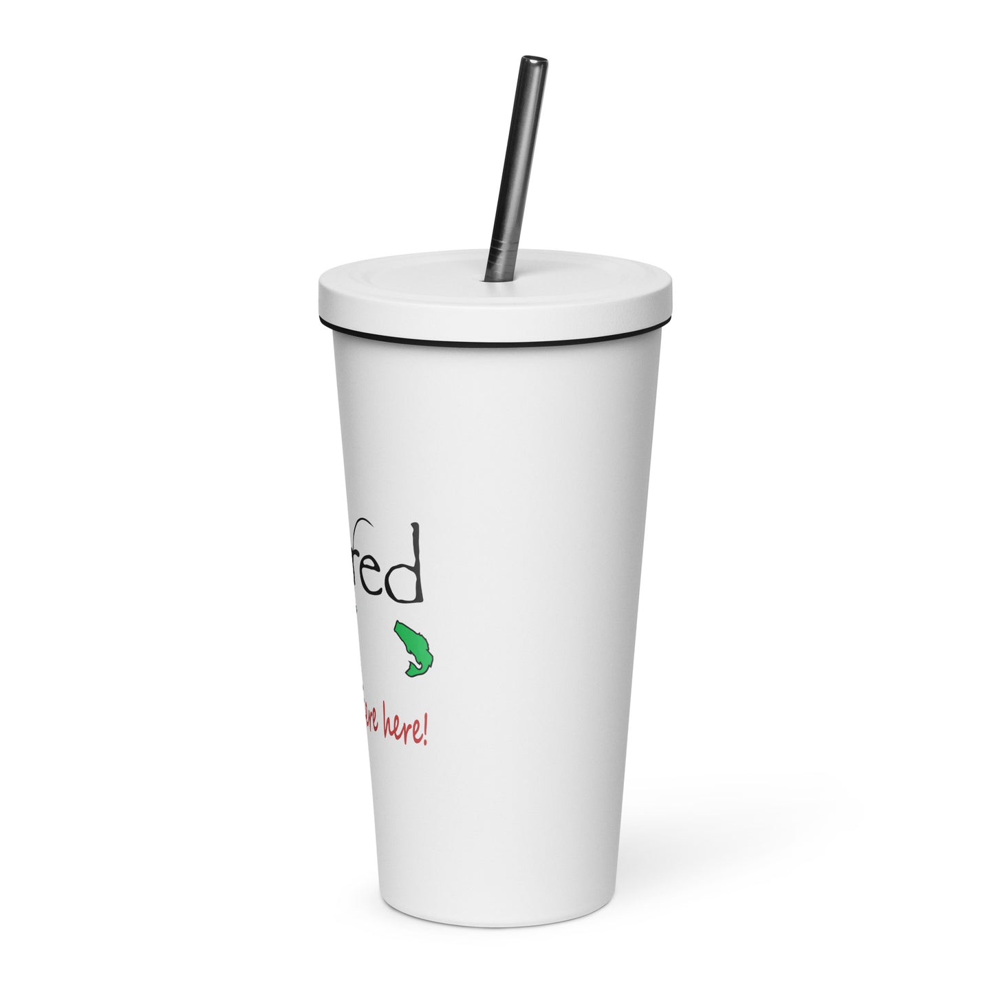 Insulated tumbler with a straw Fishing
