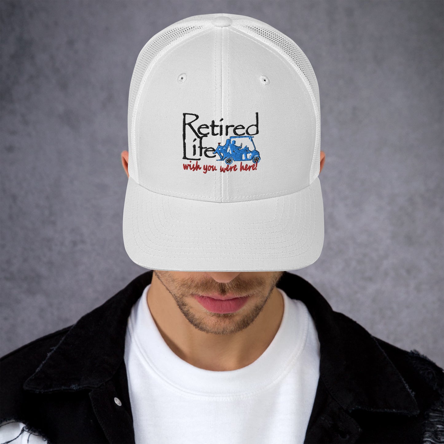 Trucker Cap Golf Cart Couple