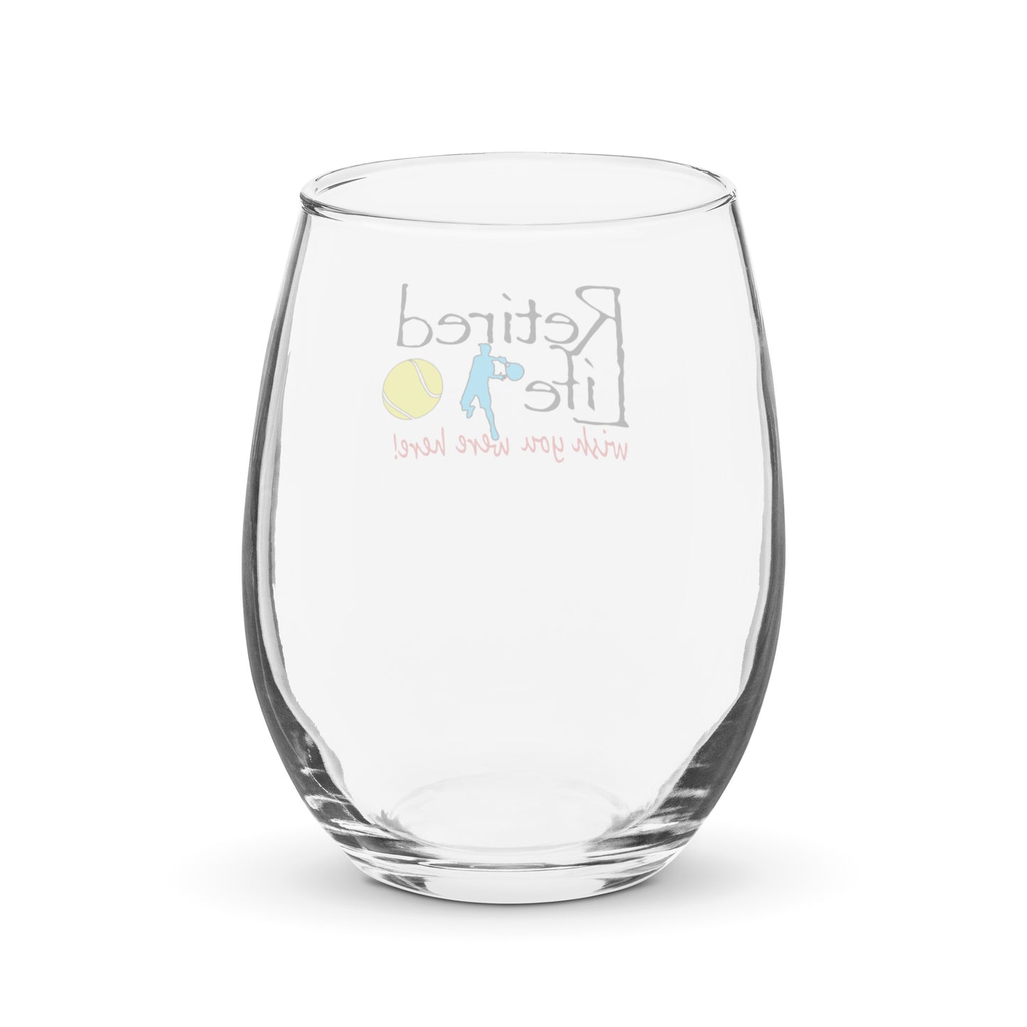 Stemless wine glass Man Tennis