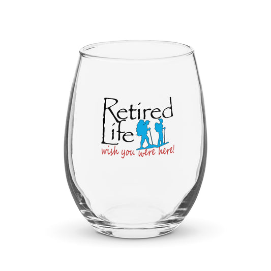 Stemless wine glass Hiking Couple