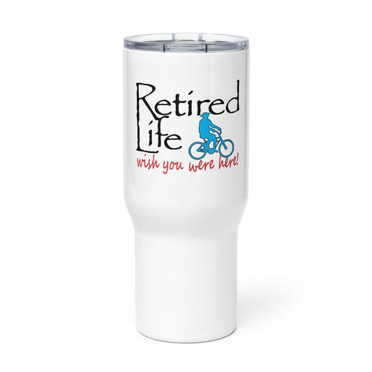 Travel mug with a handle Beach Cruiser Man