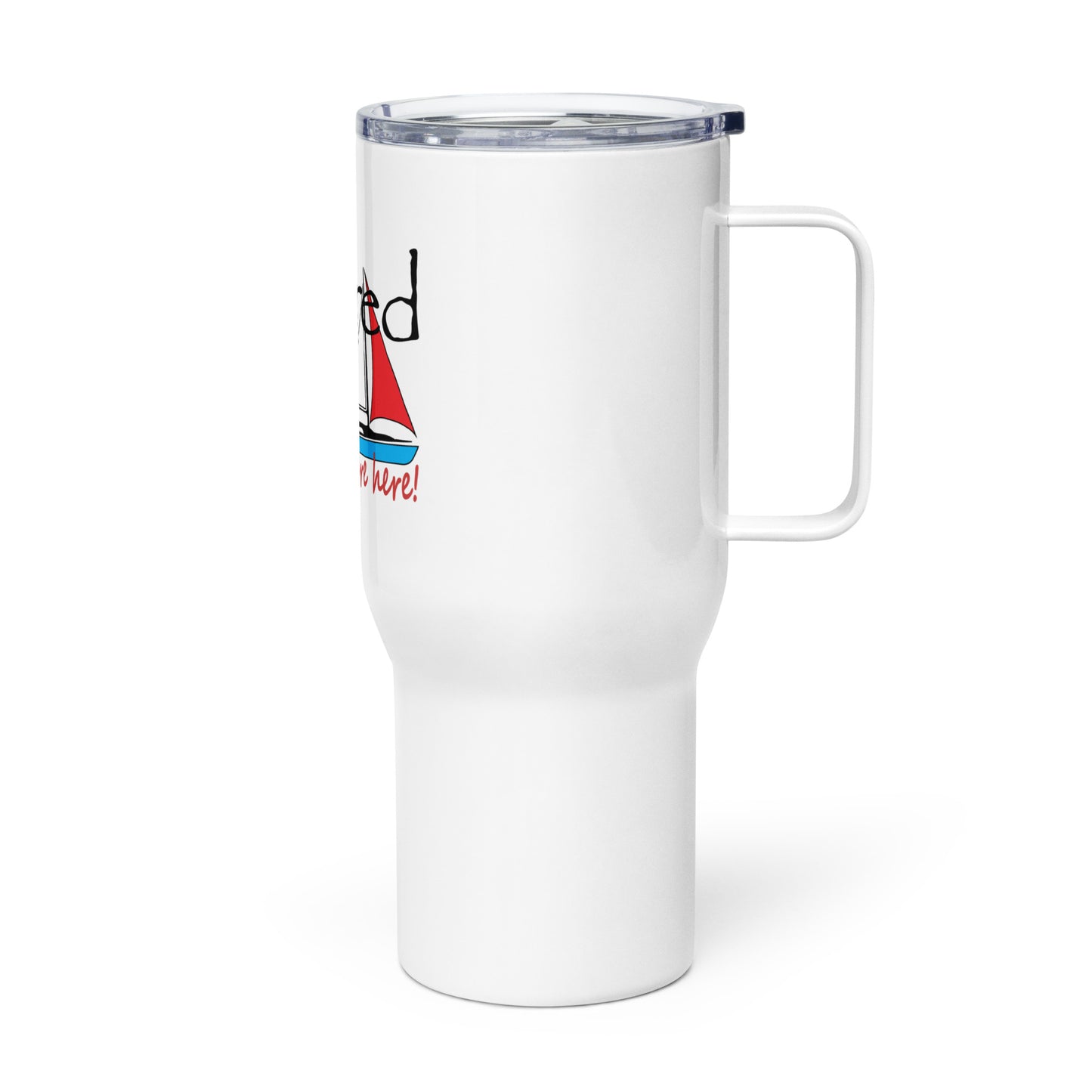 Travel mug with a handle Sailboat