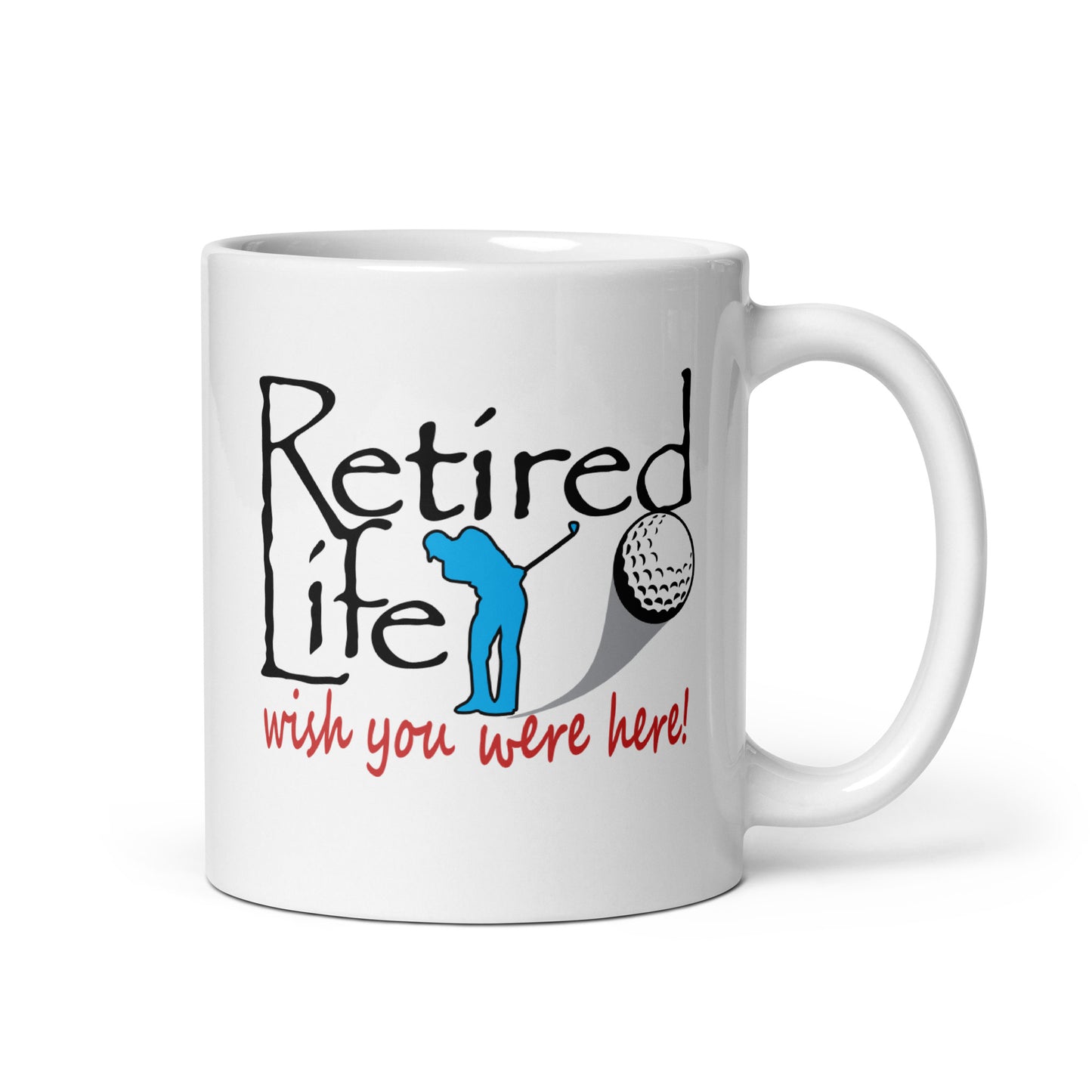 White glossy mug Man Golfer