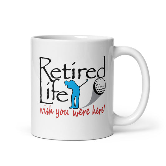 White glossy mug Man Golfer