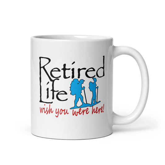 White glossy mug Hiking Couple