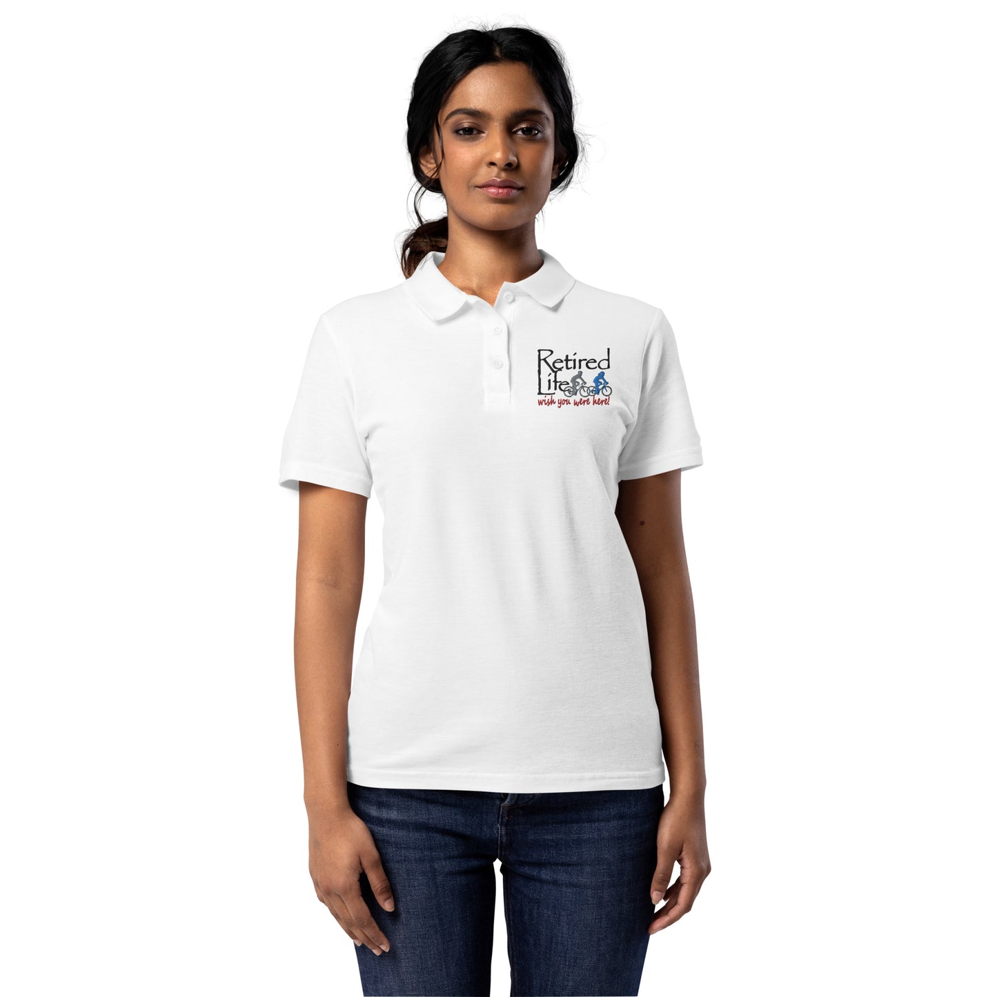 Women’s pique polo shirt Road Bike Couple